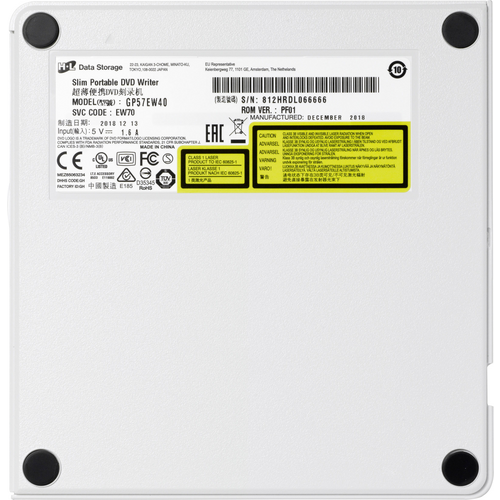 HL Data Storage GP57EW40.AHLE10B DVD-Brenner Extern Retail USB-A (USB 2.0) Weiß